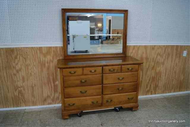 Appraisal: Vintage Solid Maple Double Dresser MirrorProduced by Forest is a