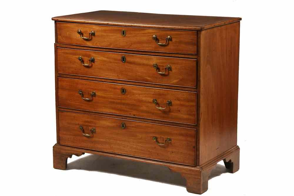 Appraisal: DIMINUTIVE DRESSER - Four Drawer English Mahogany Dresser with graduated