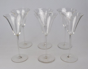 Appraisal: A set of six Lalique long stemmed drinking glasses with