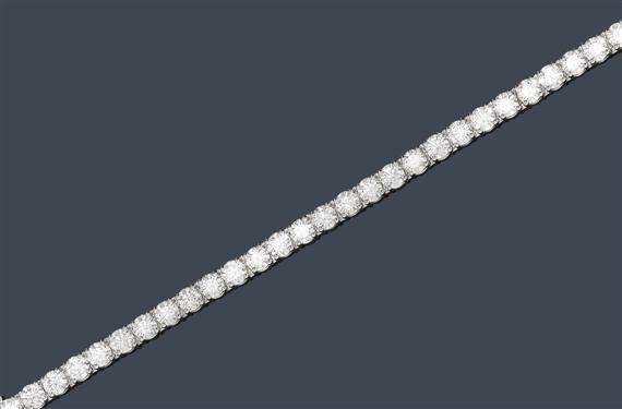 Appraisal: DIAMOND BRACELET White gold Very elegant attractive Rivi re model