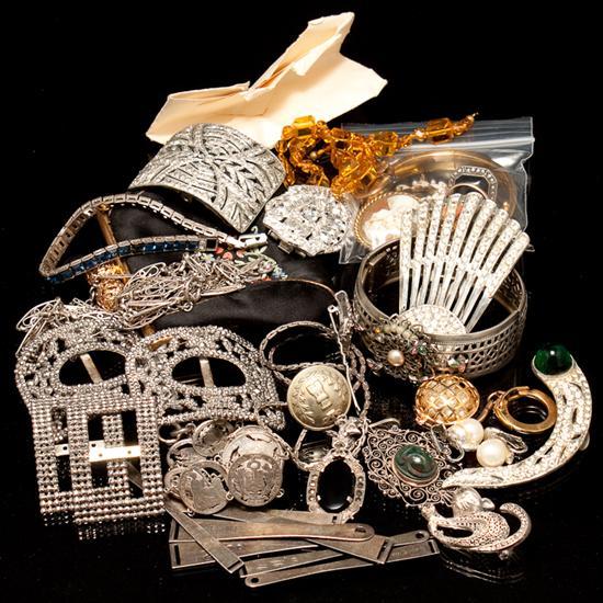 Appraisal: Assorted K gold gold filled silver and costume jewelry