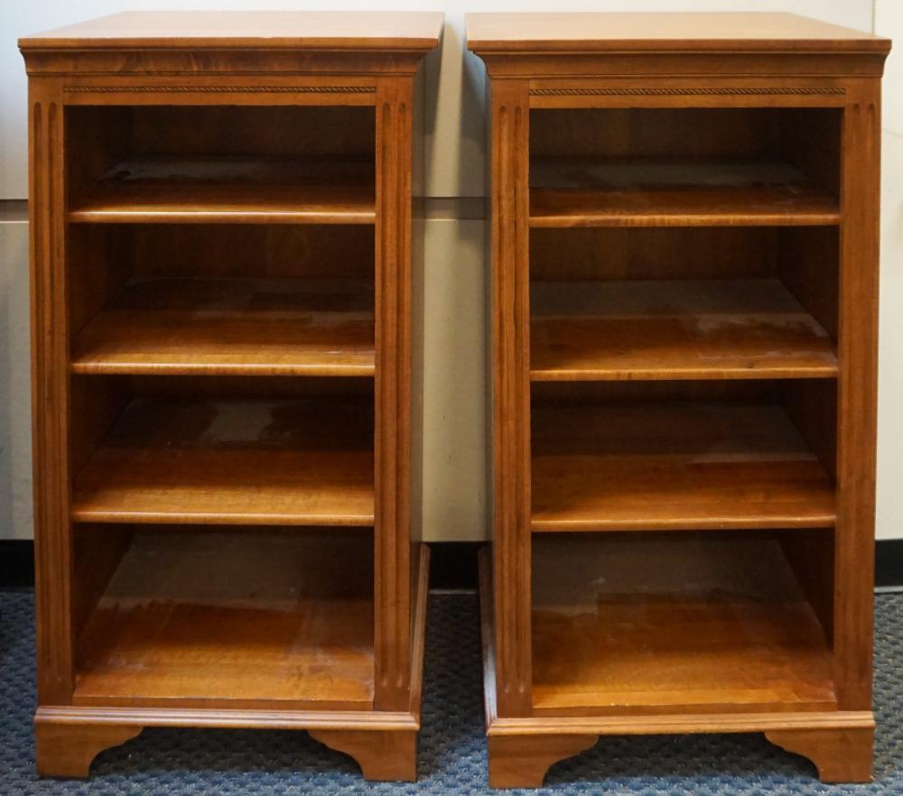 Appraisal: PAIR ETHAN ALLEN MAHOGANY OPEN SHELVES X X IN X