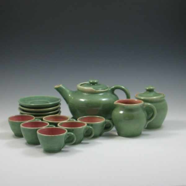 Appraisal: Sixteen Piece Pisgah Forest Tea Set all marked raise relief