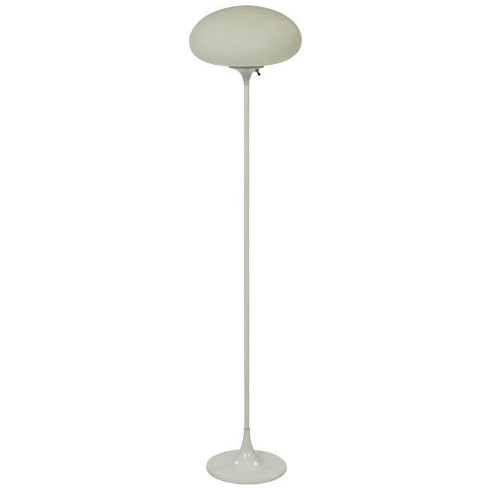 Appraisal: Laurel floor lamp USA s white lacquered metal base with