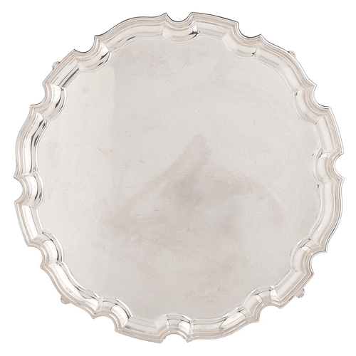 Appraisal: A George VI silver salver on four leaf capped volute