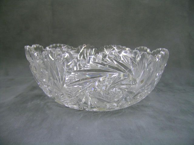 Appraisal: Signed Libby cut glass bowl diameter deep very minor chips