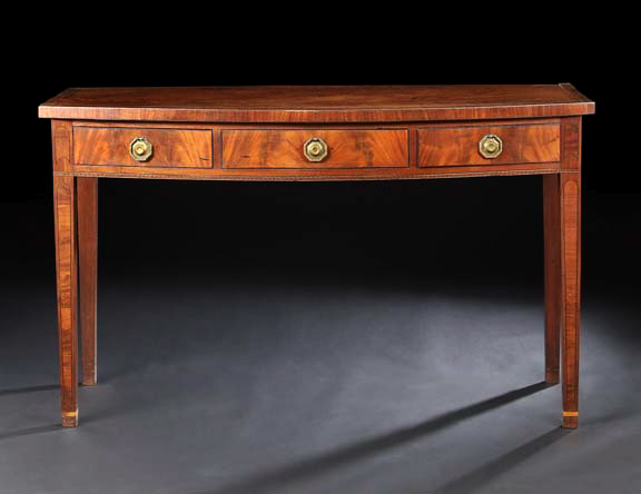 Appraisal: George III-Style Mahogany Bowfront Serving Table mid- th century the