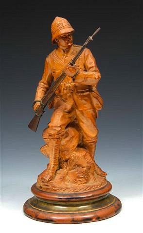 Appraisal: A LAMBETH DOULTON STONEWARE FIGURE of a Boer War soldier