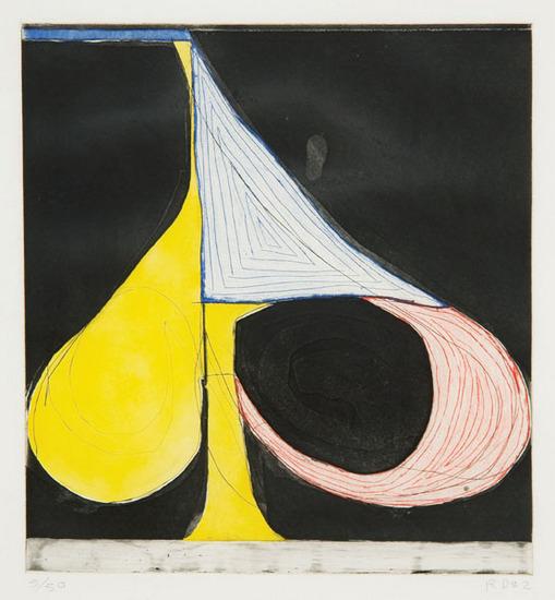 Appraisal: Richard Diebenkorn - Tri-Color Spade Sugar-lift aquatint and etching printed