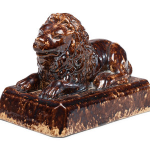 Appraisal: An Ohio Yellowware Lion Late th Century Height x length