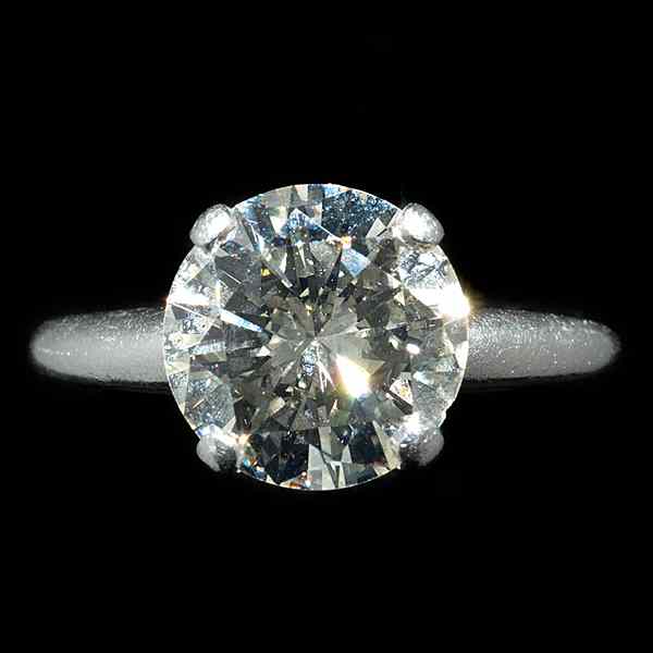 Appraisal: cts Classic Platinum and Diamond Engagement Ring A platinum classic