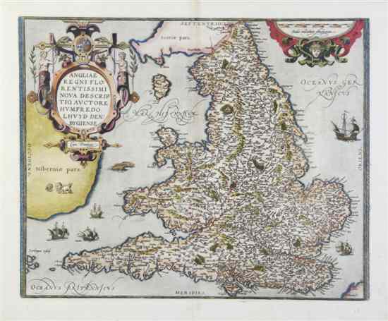 Appraisal: MAP ORTELIUS ABRAHAM Anglia Regni Florentissimi Nova Descriptio Antwerp Plantin