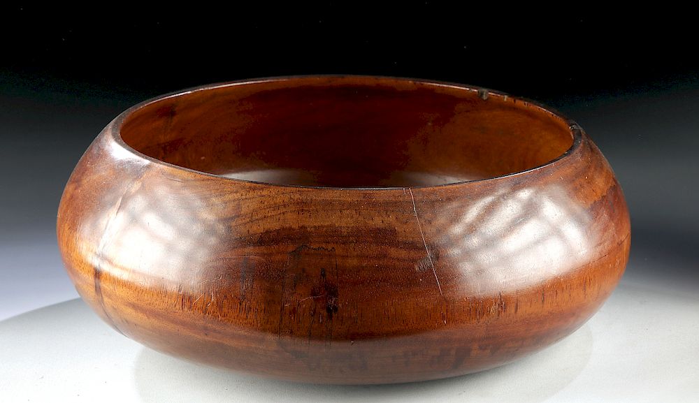 Appraisal: th C Hawaiian Kou Wood Calabash Bowl South Pacific Hawaii