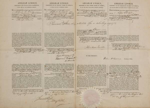 Appraisal: Americana Document Signed Abraham Lincoln partially printed and accomplished in