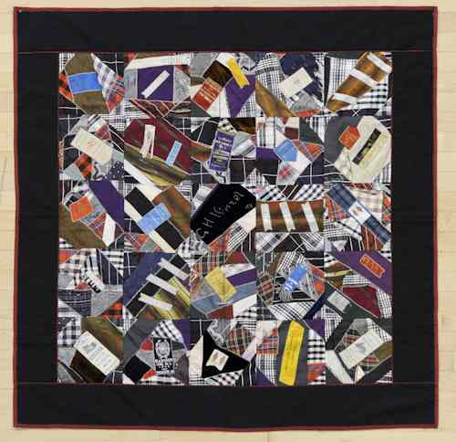 Appraisal: Crazy quilt dated made with central Pennsylvania and Virginia fire