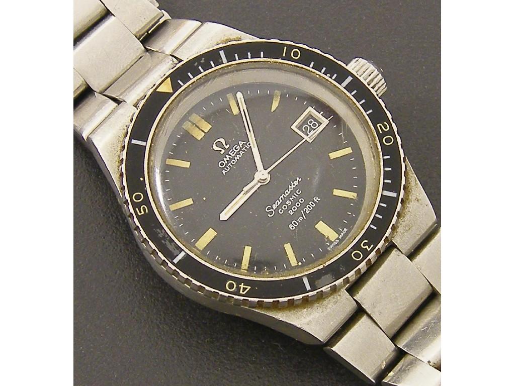 Appraisal: Omega Seamaster Cosmic stainless steel gentleman's bracelet watch rotating bezel