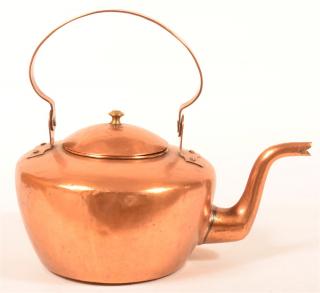 Appraisal: Lancaster PA Copper Tea Kettle Signed Schaum Lancaster Pennsylvania Copper