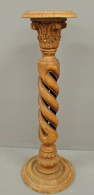 Appraisal: Continental barley-twist carved column late th c h