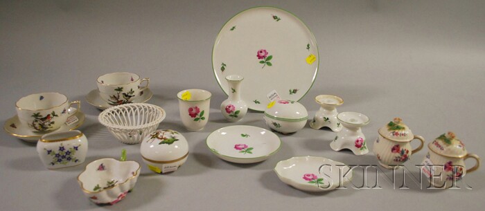 Appraisal: Eleven Assorted European and Seven Herend Porcelain Table Items including