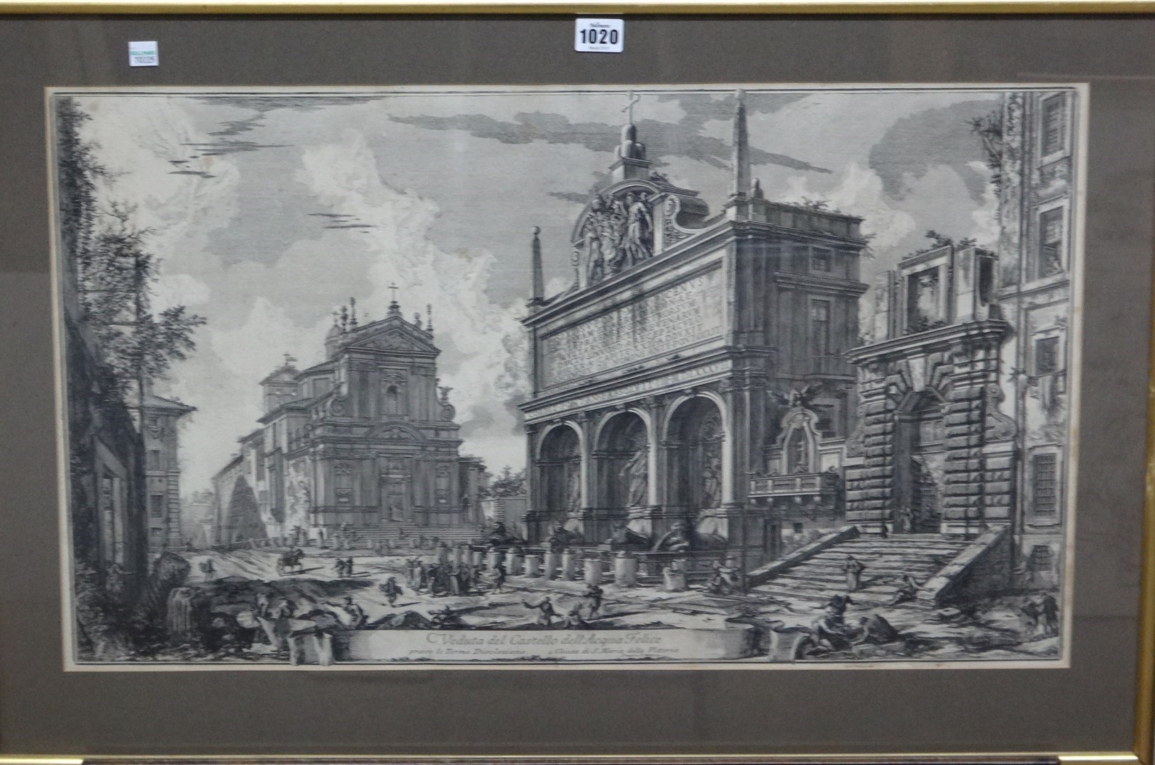 Appraisal: After Cavaliere Piranesi Veduta del Castello dell'Acqua Felice engraving cm