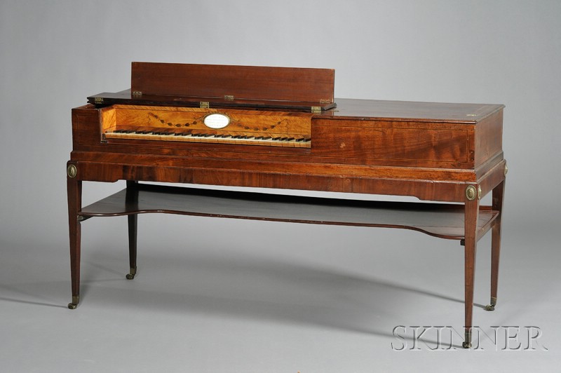 Appraisal: George III Inlaid Mahogany Piano Forte maker's mark Charles May