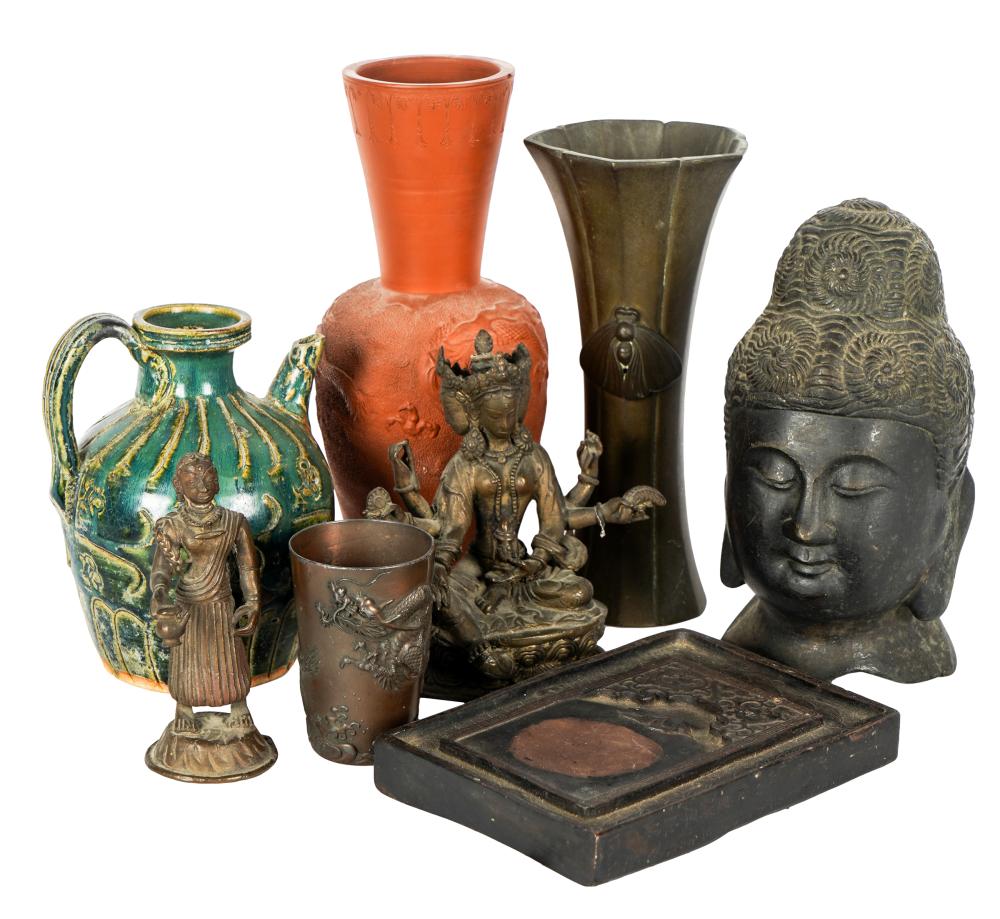 Appraisal: COLLECTION OF EIGHT CHINESE ARTICLEScomprising various ceramics and scholar objects