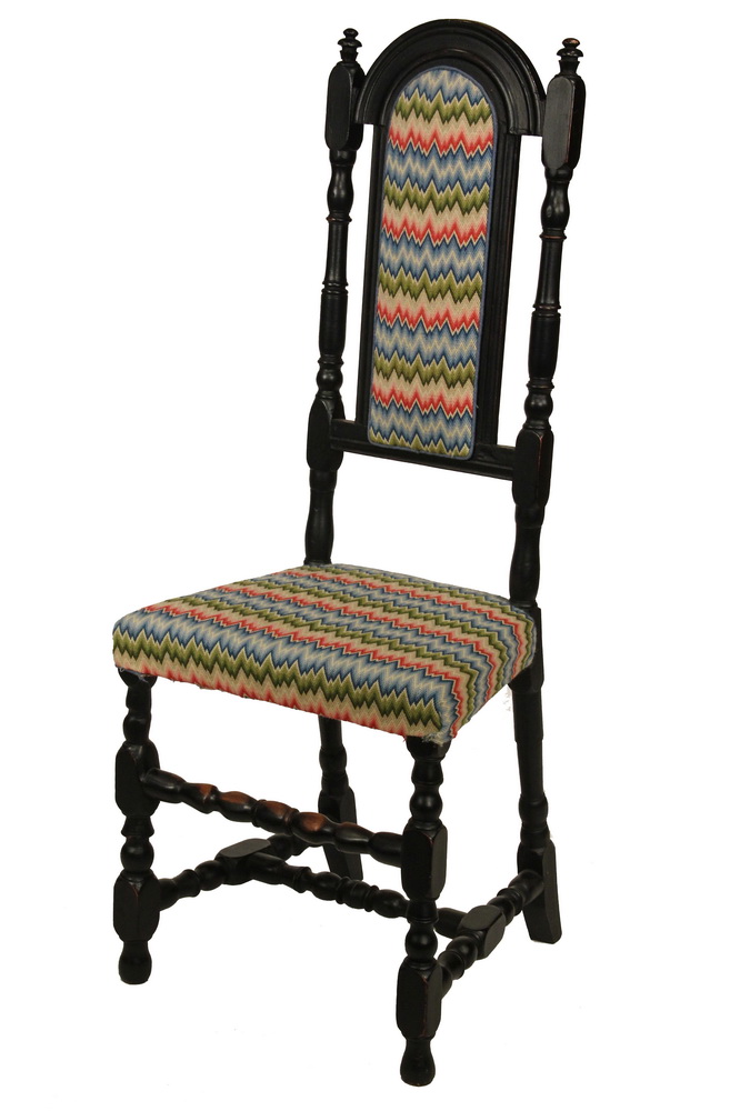 Appraisal: WILLIAM MARY SIDECHAIR - Fine Boston Banister Back Chair with