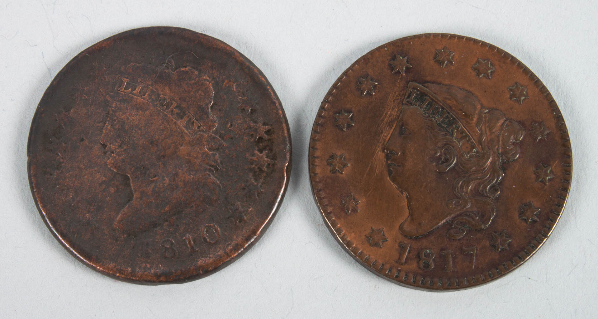 Appraisal: Two United States large cents comprising Classic head type G-