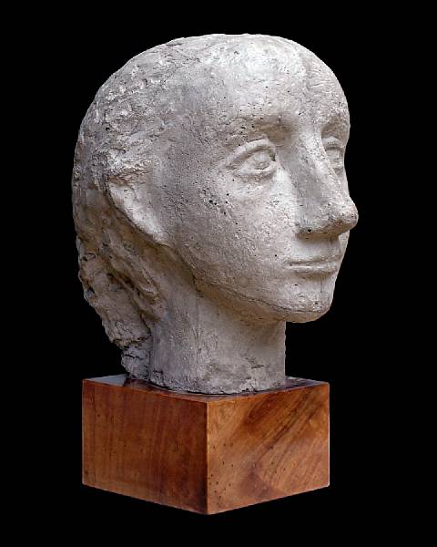 Appraisal: A Roberto Berto Lardera cast stone head circa The primitive