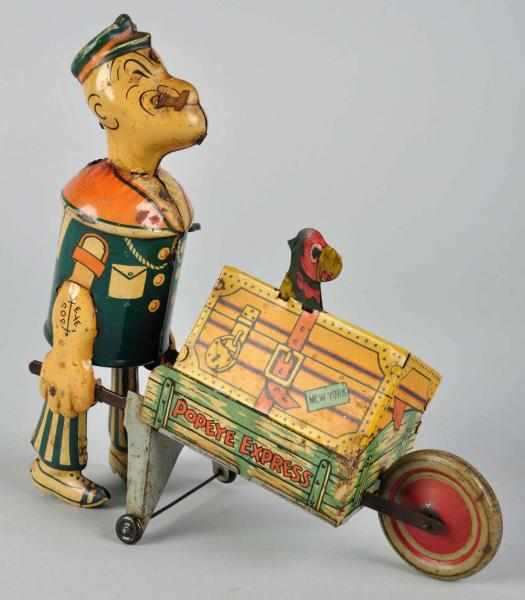 Appraisal: Tin Litho Marx Popeye Express Wind-Up Toy American Working Stationary