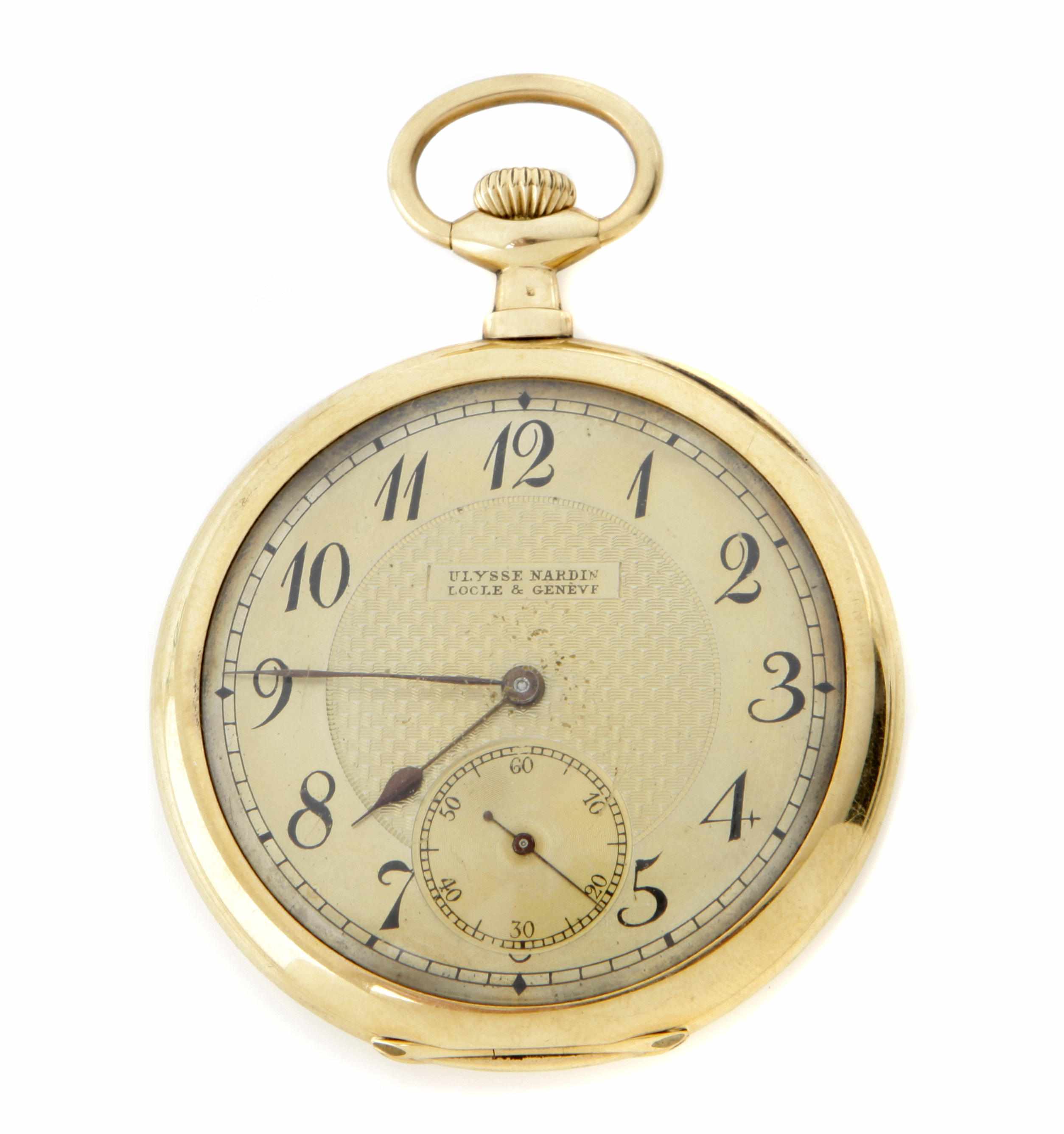 Appraisal: An k gold open face pocket watch Ulysse Nardin movement