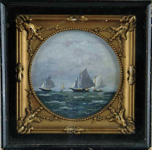 Appraisal: HENRY COOKE WHITE American - SCHOONERS OFF NEW ENGLAND Round