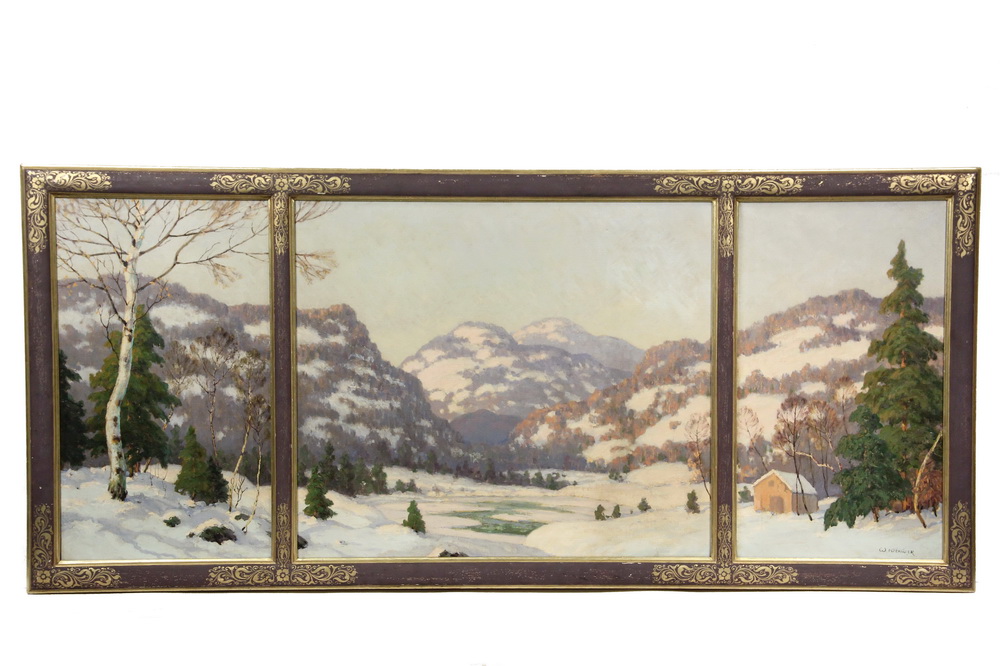 Appraisal: WALTER KOENIGER Germany MA NY - Woodstock Winter an oil