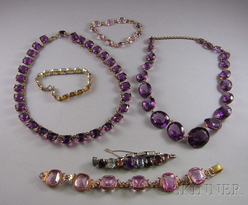 Appraisal: Small Group of Colored Stone Jewelry comprised of two purple