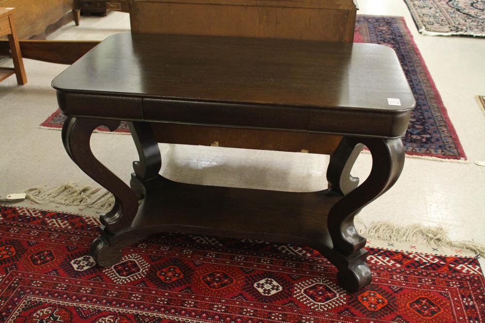 Appraisal: OAK EMPIRE REVIVAL LIBRARY TABLE Joerns Brothers Furniture Co Stevens