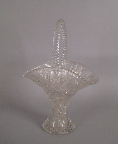 Appraisal: American brilliant cut glass basket ca h