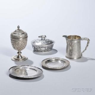 Appraisal: Three Pieces of Chinese Export Silver Tableware late th early