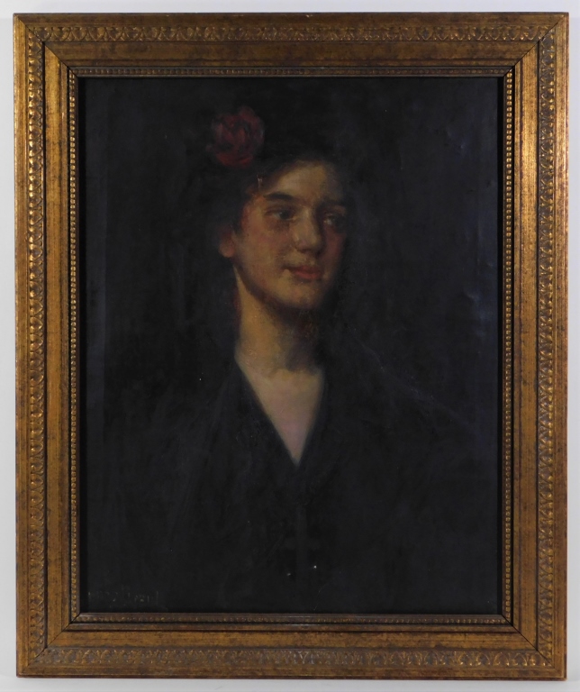 Appraisal: HUGO BREUL O C PORTRAIT PAINTING OF A YOUNG WOMAN