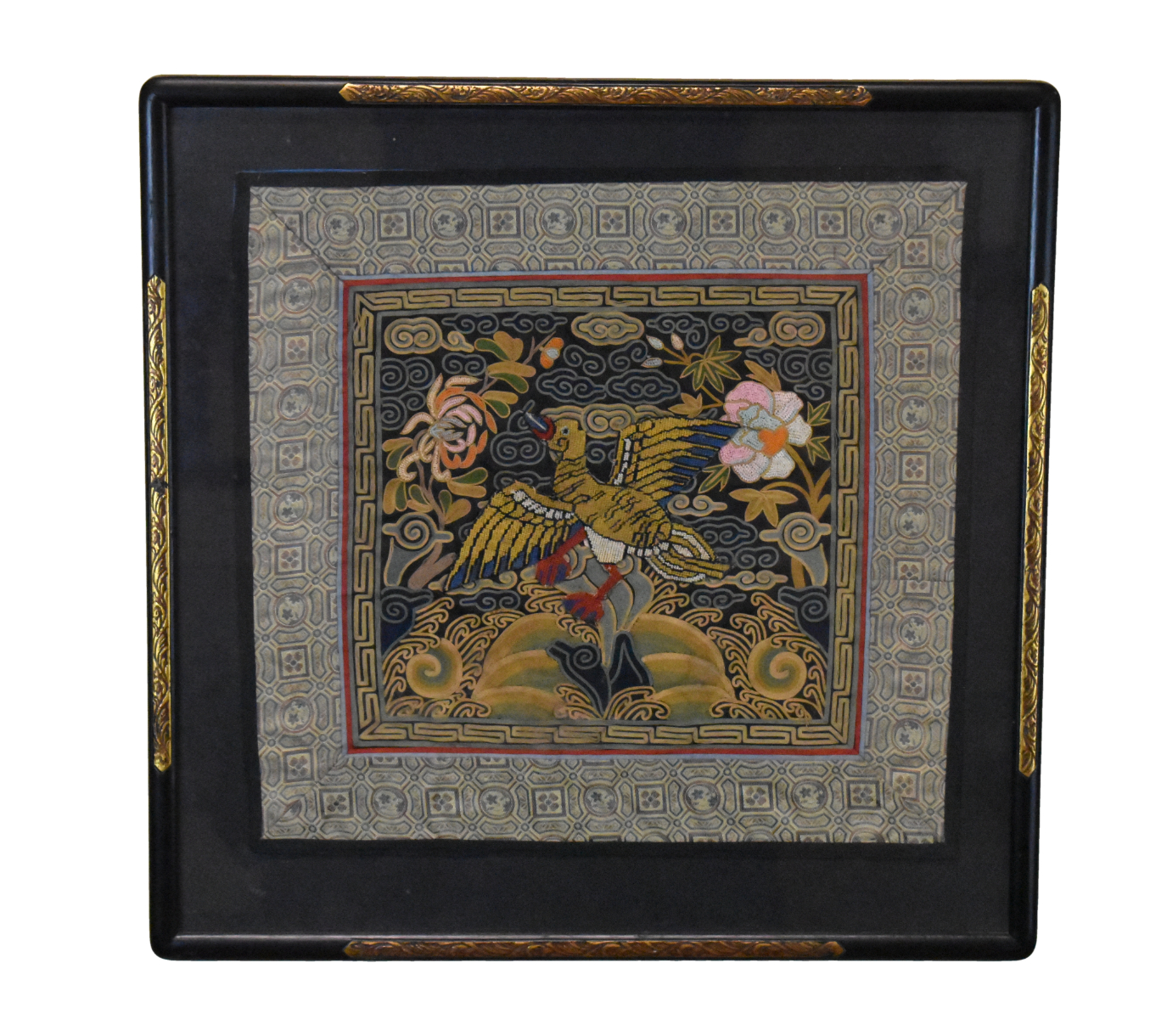 Appraisal: A framed Chinese embroidery Buzi dating from the Late Qing