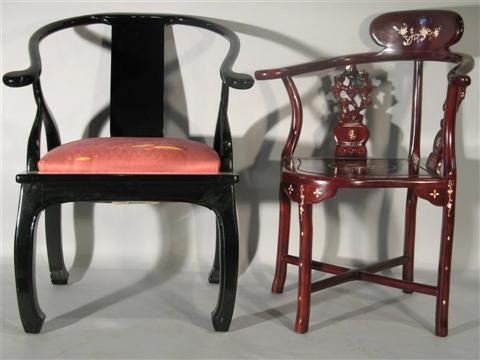 Appraisal: TWO MODERN ASIAN CHAIRS