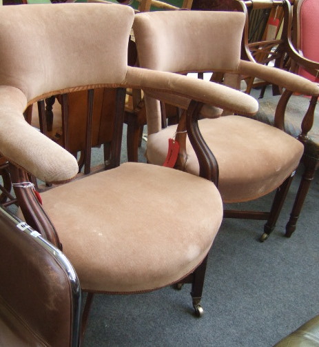 Appraisal: A near pair of th century mahogany open arm tub