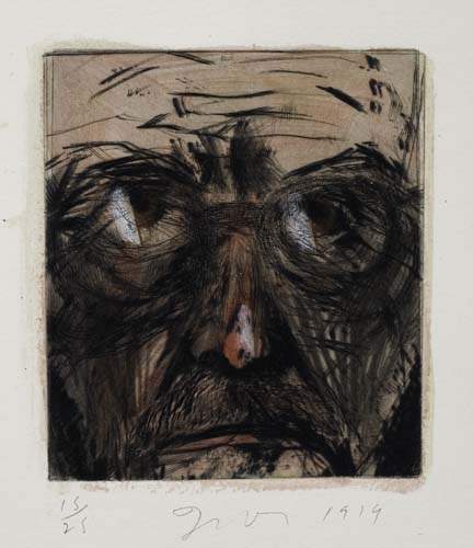 Appraisal: JIM DINE Self-Portrait Hand Painted in Paris Etching drypoint and