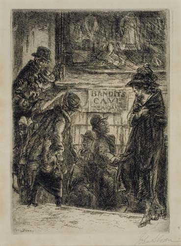 Appraisal: JOHN SLOAN Two etchings Greetings x mm x inches full