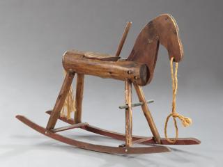 Appraisal: American Primitive Pine Rocking Horse early th c with a