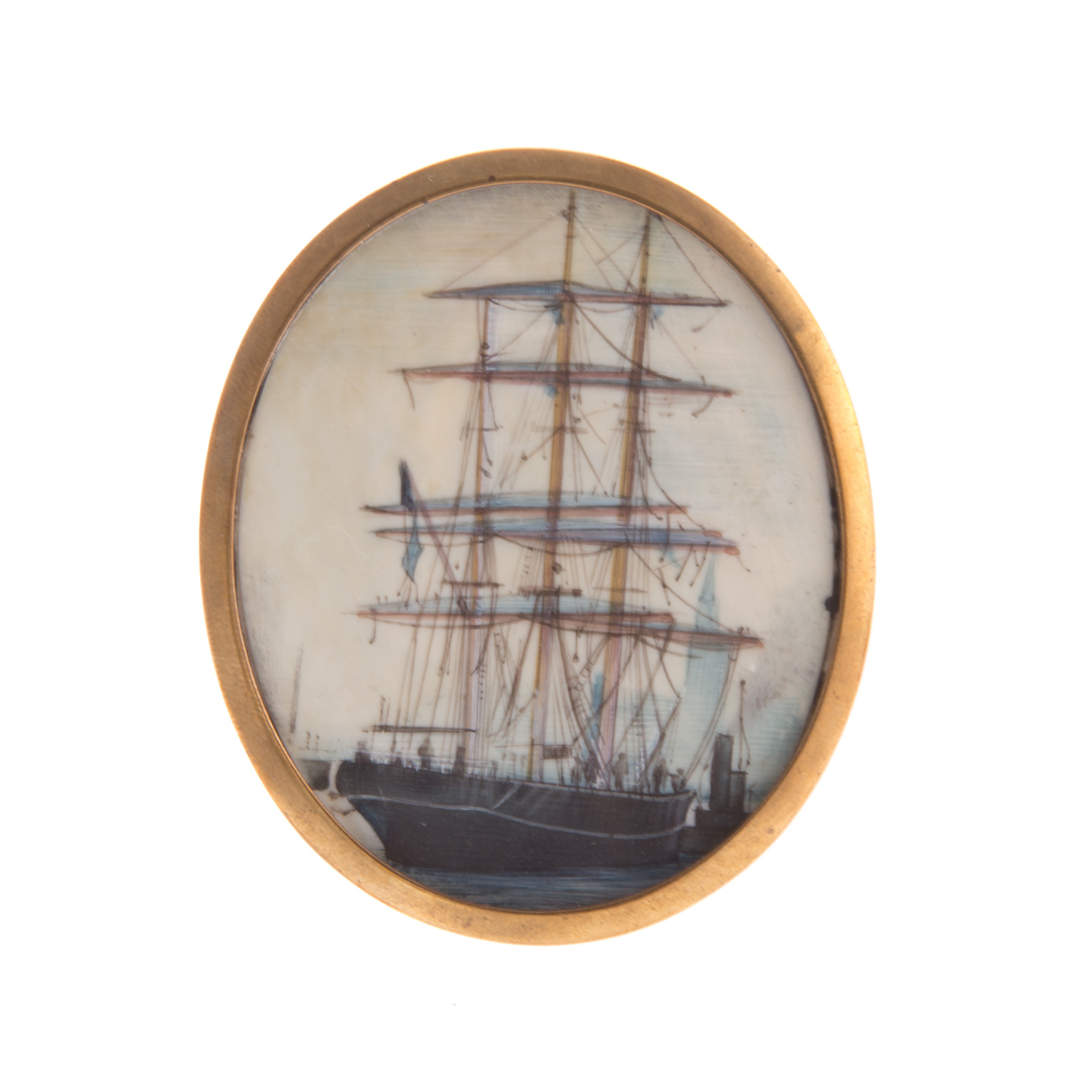 Appraisal: Miniature portrait of a ship th century Continental or English