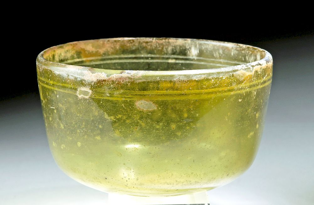 Appraisal: Roman Glass Bowl - Citrine Hues Roman early Imperial Period