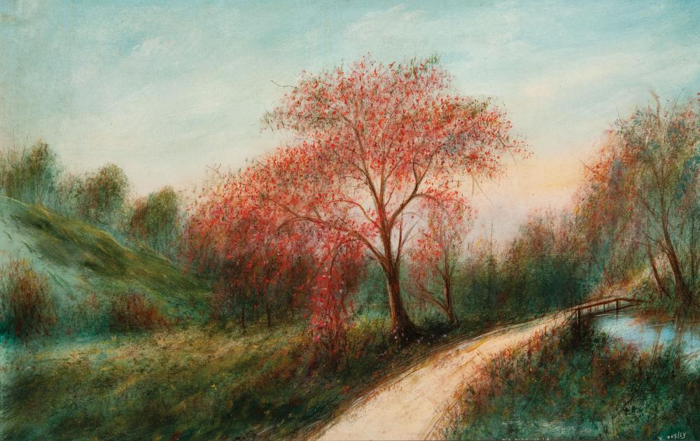 Appraisal: William Ousley American Louisiana - Red Buds of La oil