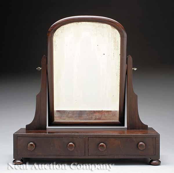 Appraisal: An American Classical Mahogany Dressing Mirror c - with arched