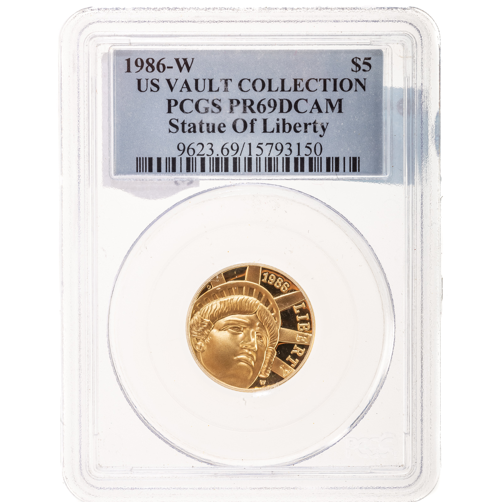 Appraisal: W STATUE OF LIBERTY PCGS PR DCAM -W Statue of