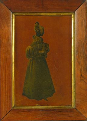 Appraisal: A full length silhouette of a young lady with gilt